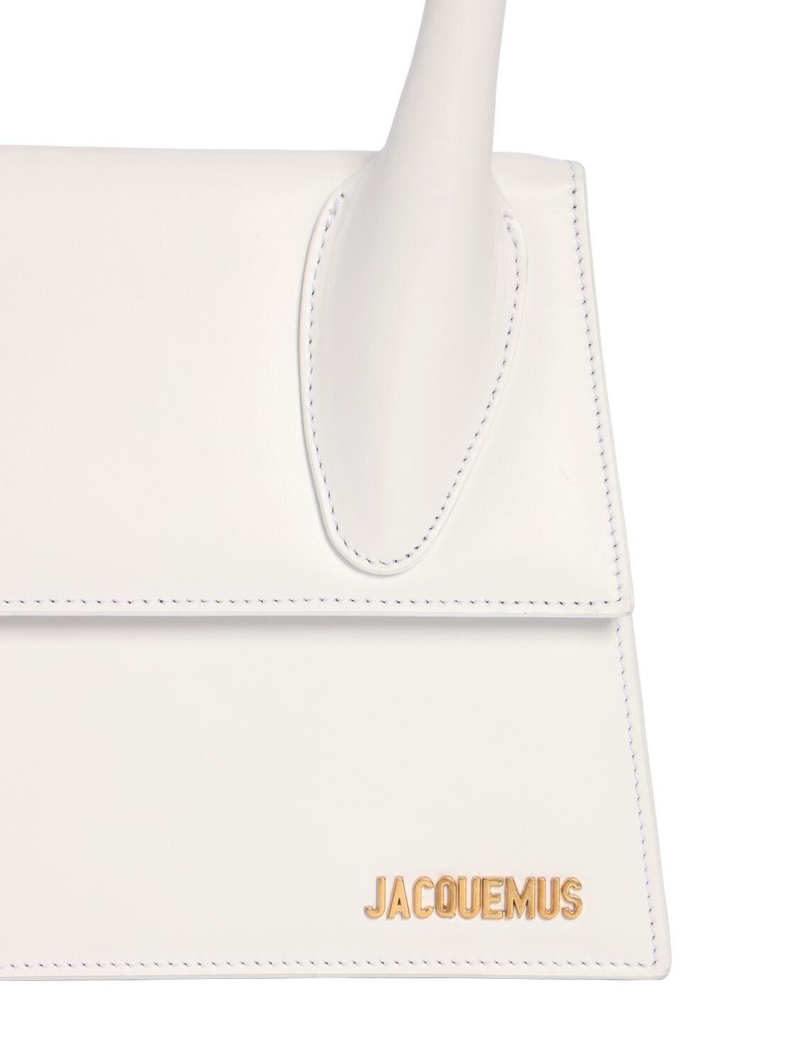 Shop Jacquemus Le Grand Chiquito Leather Top Handle Bag In White