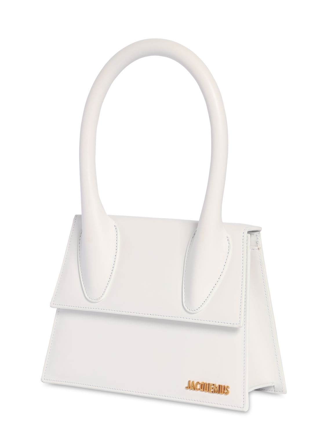 Shop Jacquemus Le Grand Chiquito Leather Top Handle Bag In White