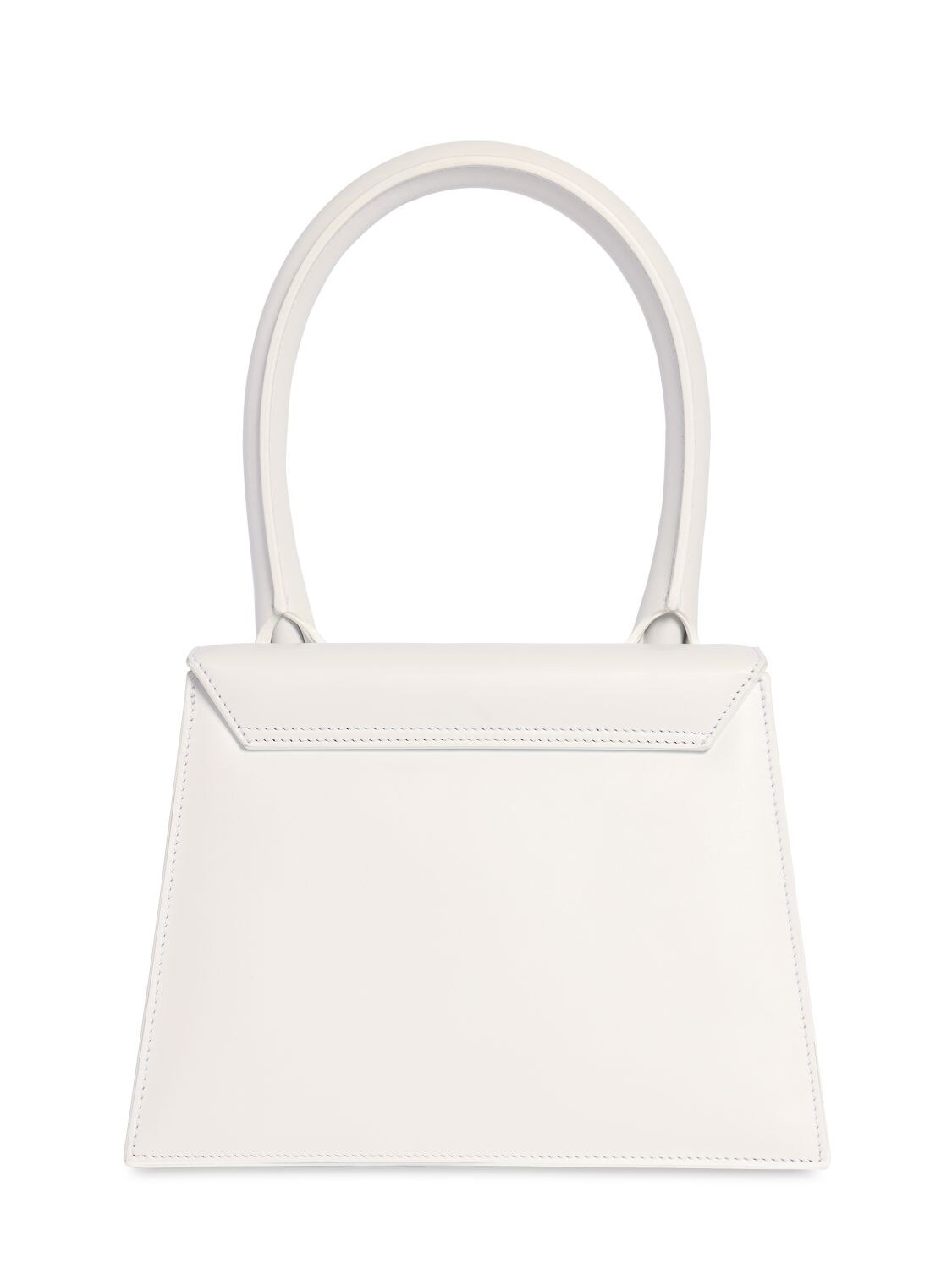 Shop Jacquemus Le Grand Chiquito Leather Top Handle Bag In White