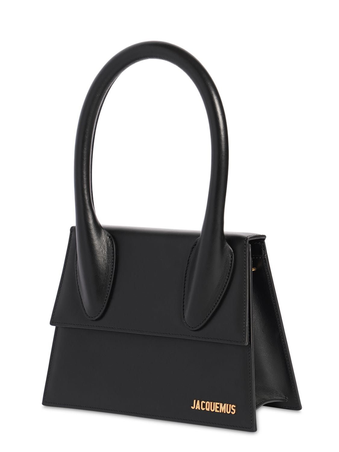 Shop Jacquemus Le Grand Chiquito Leather Top Handle Bag In Black