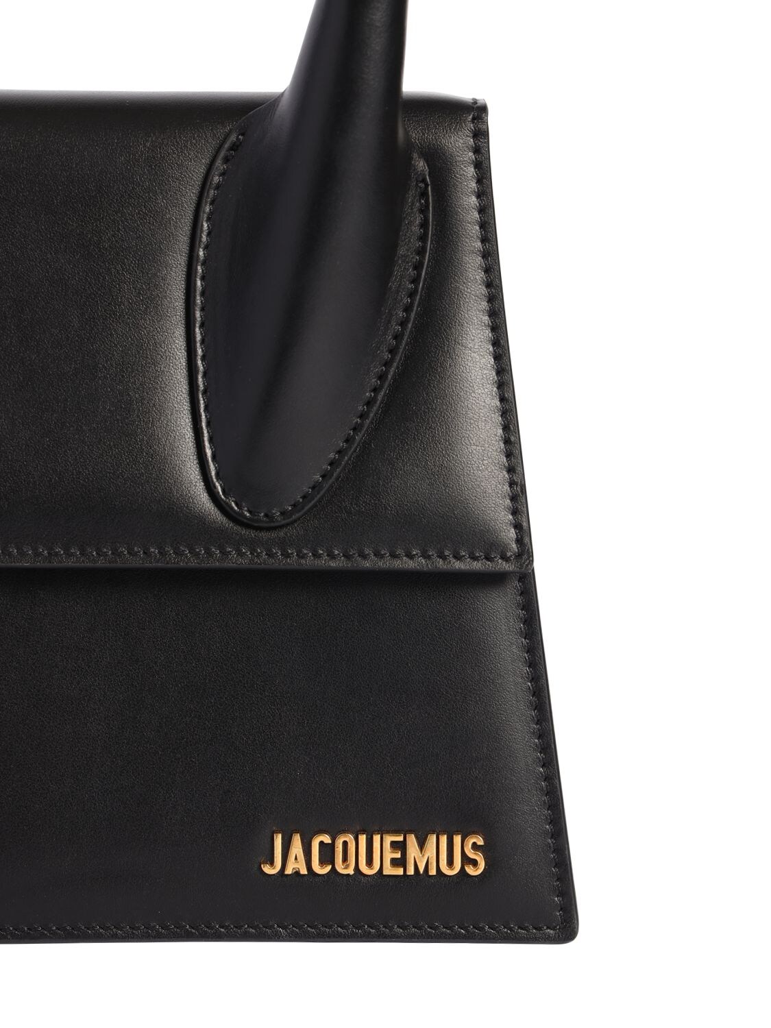 Shop Jacquemus Le Grand Chiquito Leather Top Handle Bag In Black