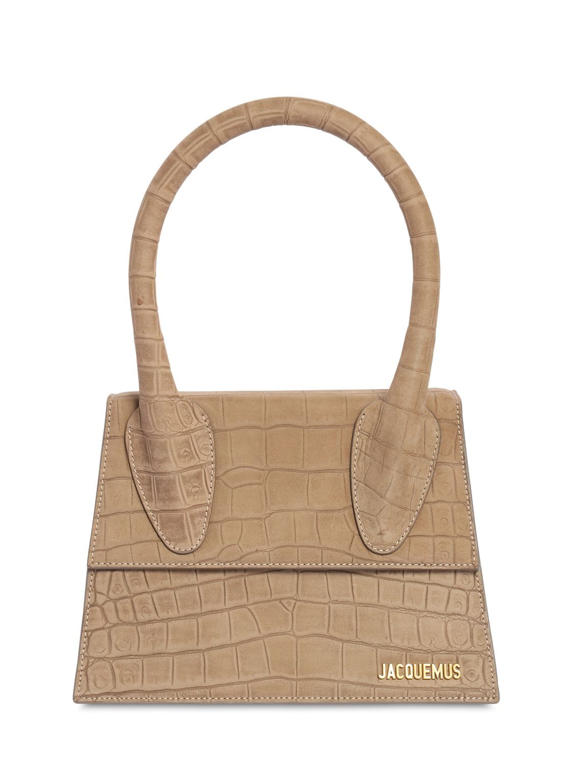Jacquemus Le Grand Chiquito Embossed Leather Bag In Beige