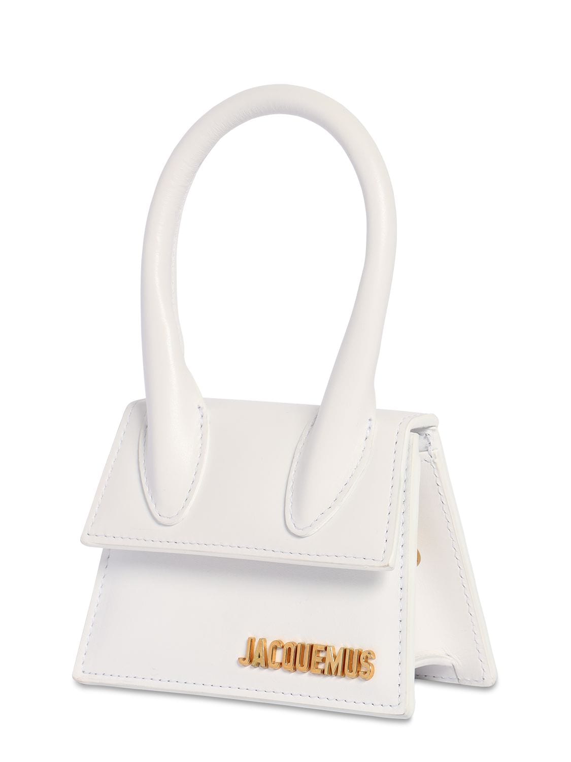 Jacquemus Le Chiquito Leather Top Handle Bag In White | ModeSens