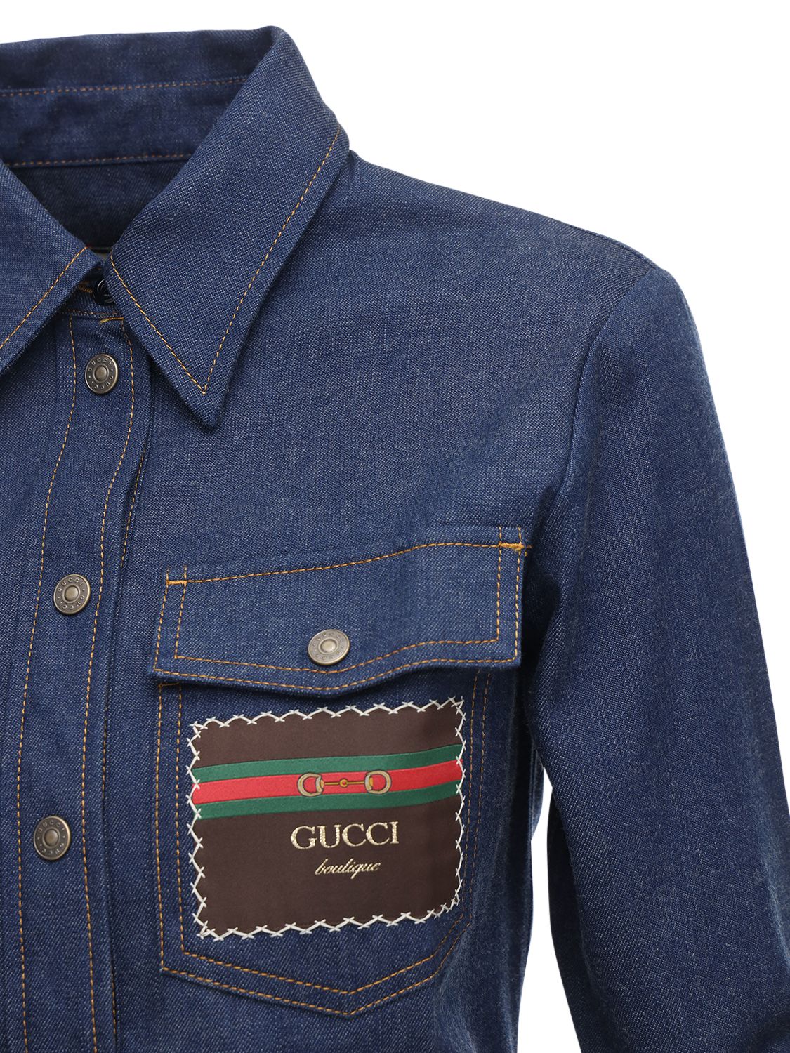 gucci 棉质牛仔衬衫夹克,72i5k1012-ndc1oq2