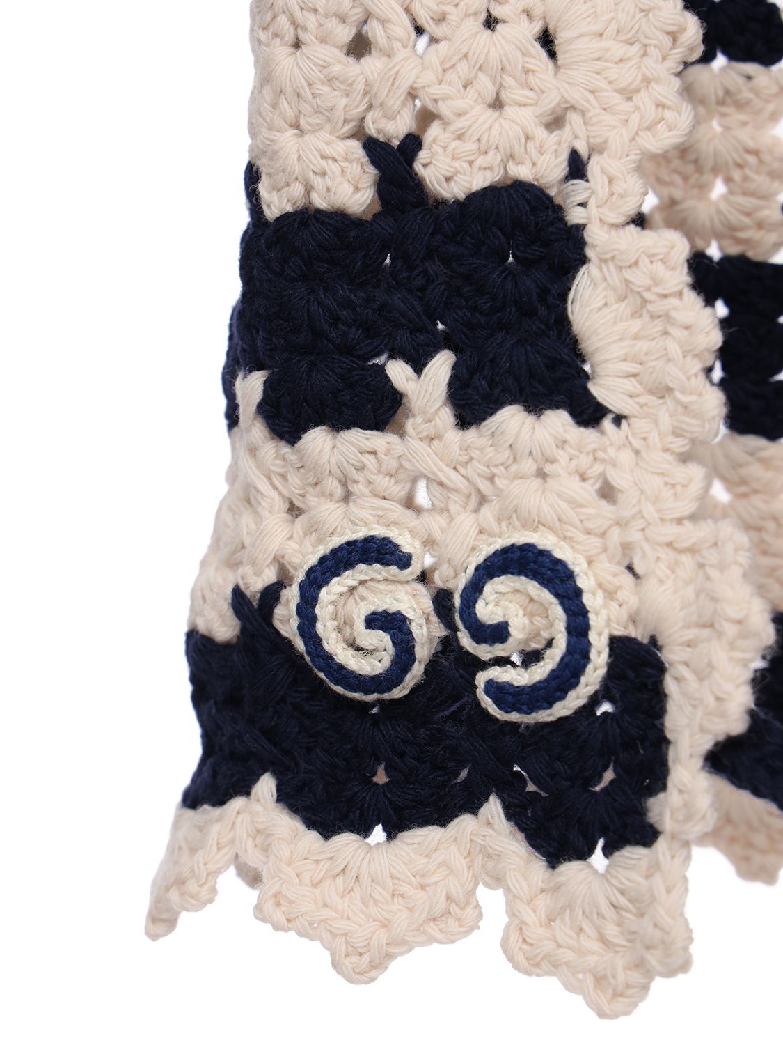 GUCCI WOOL KNIT CROCHET CROP TOP