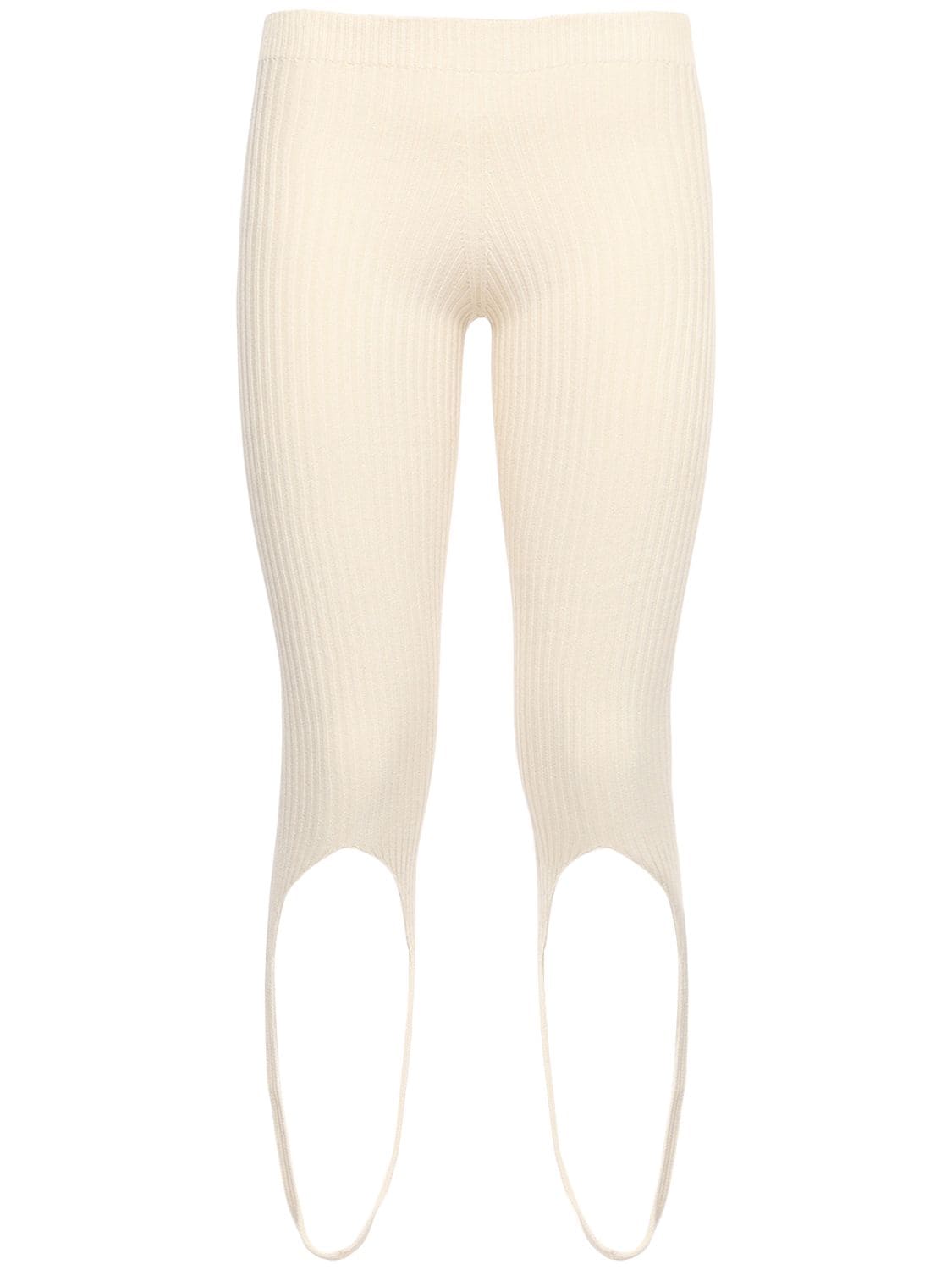 JACQUEMUS RIBBED KNIT VISCOSE BLEND LEGGINGS,72I5KX020-QKVJR0U1