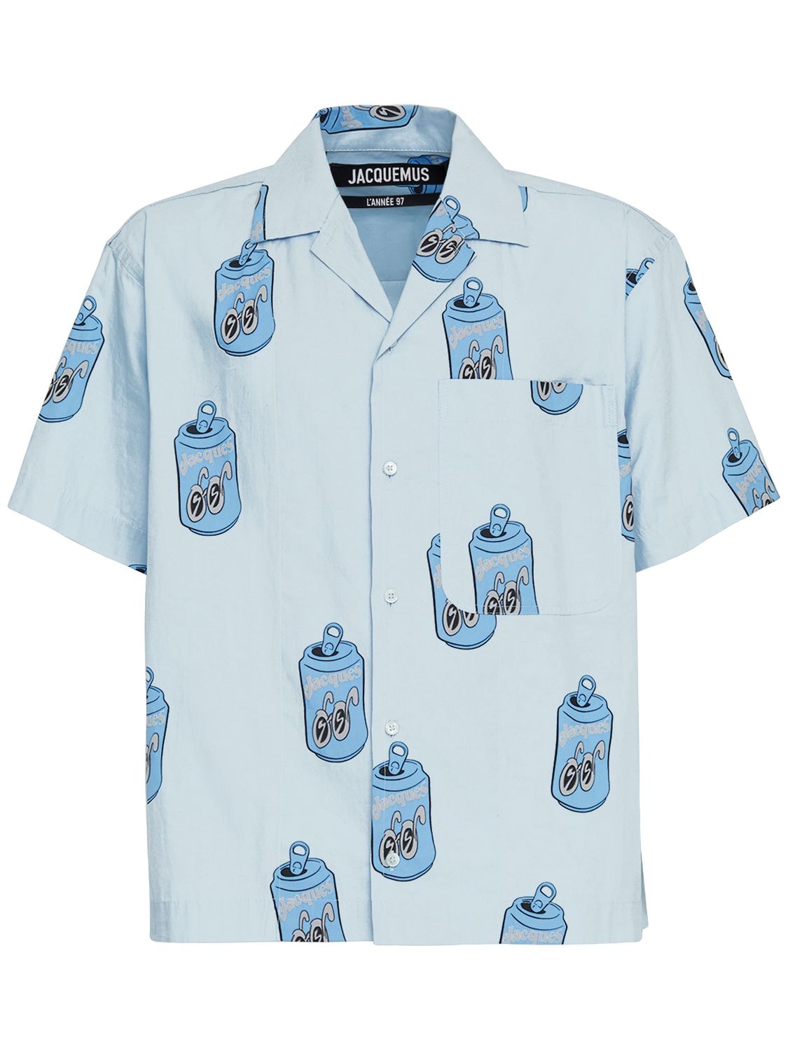 Blue JACQUEMUS Can Print Cotton Bowling Shirt on COOLS