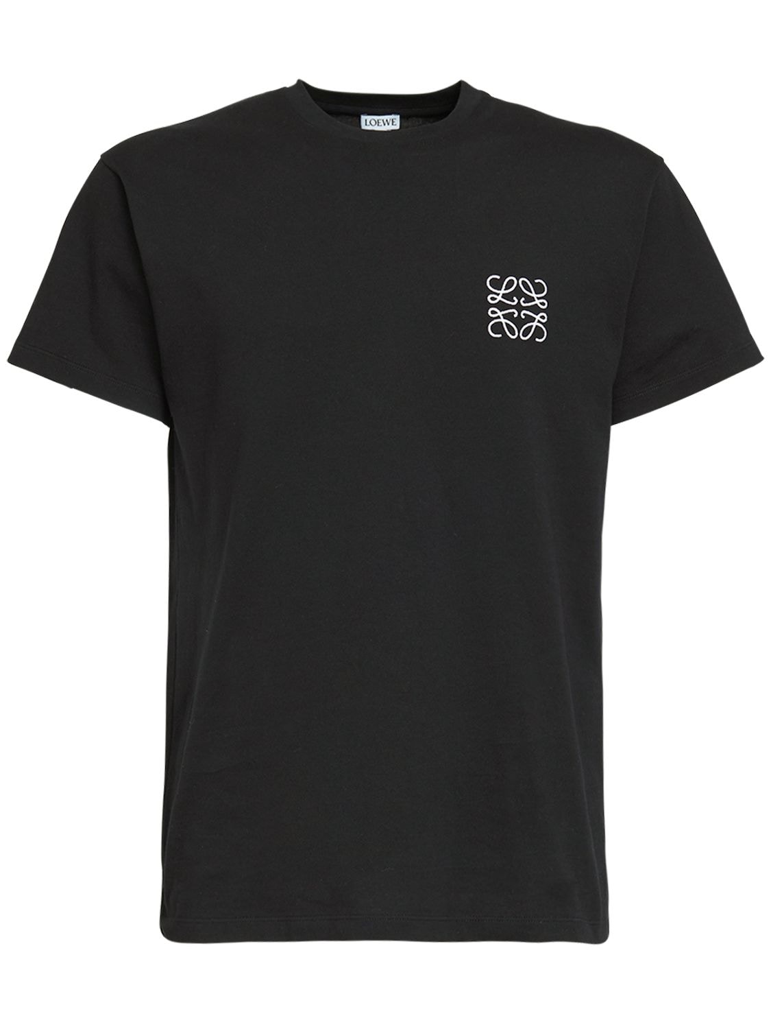 Loewe Anagram-embroidered Cotton T-shirt In Black | ModeSens
