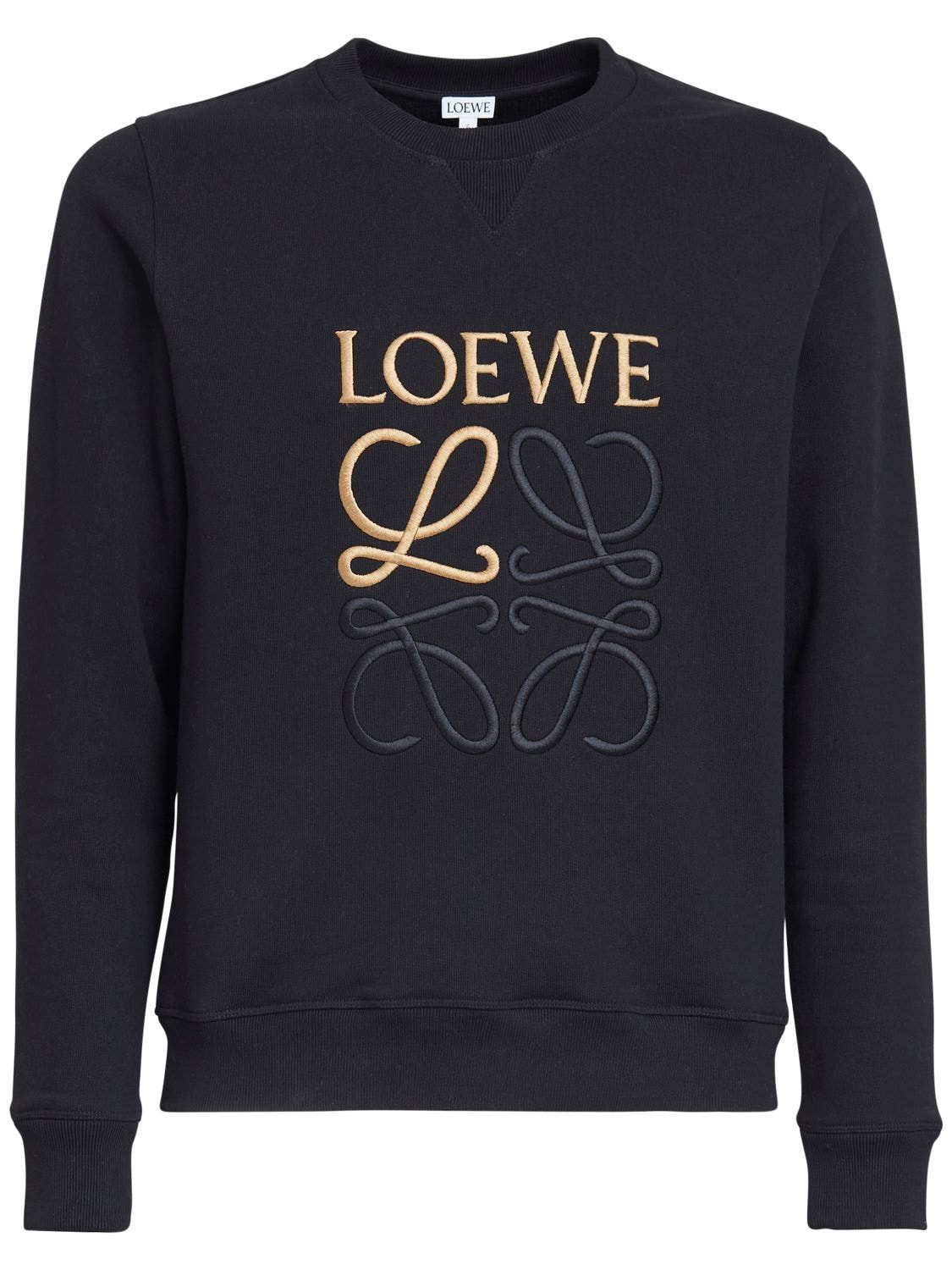 LOEWE “ANAGRAM”刺绣纯棉圆领卫衣,72I6HC012-MTEWMA2