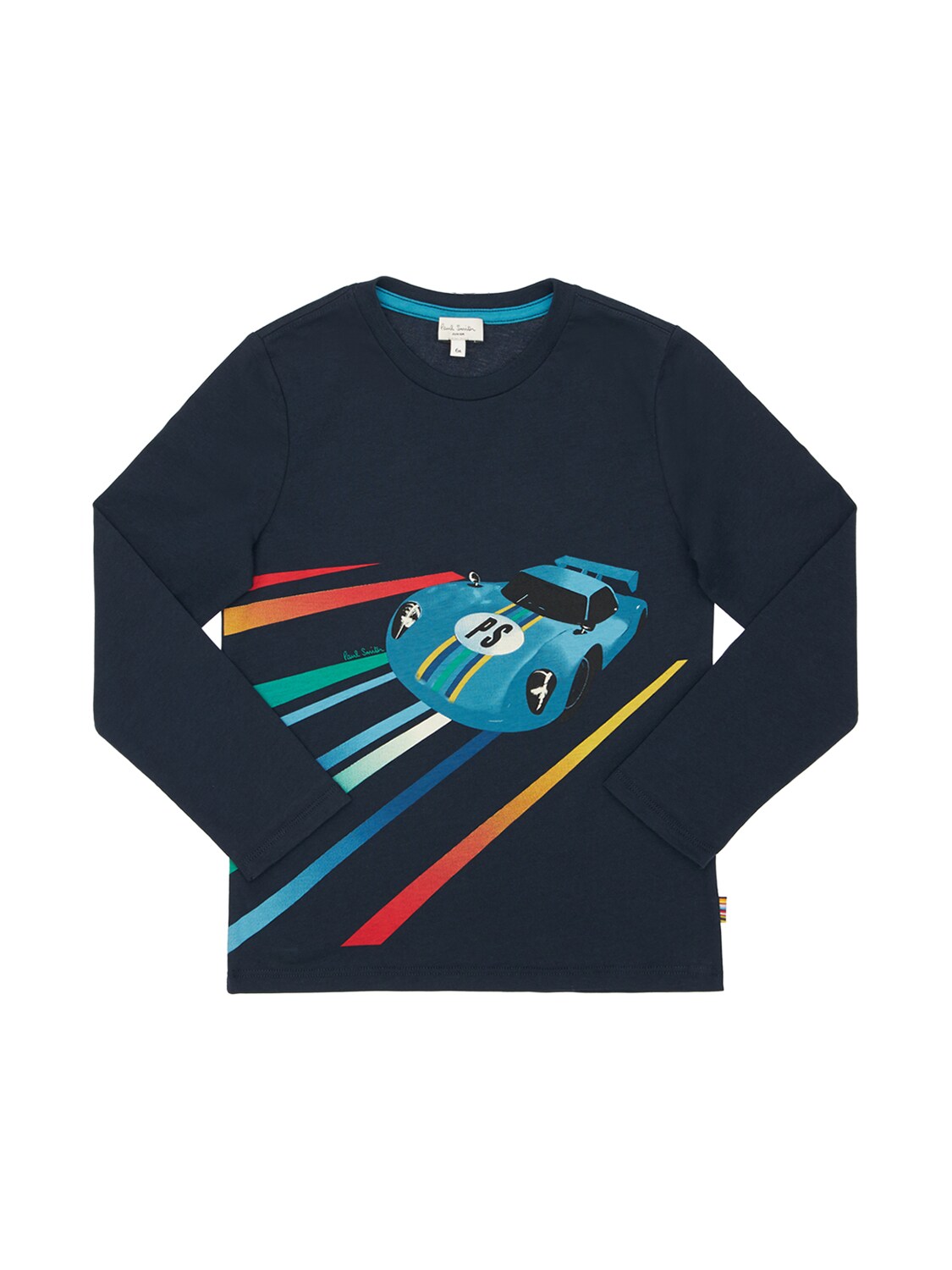 PAUL SMITH JUNIOR CAR PRINT COTTON JERSEY T-SHIRT,72I6SM015-NDKY0