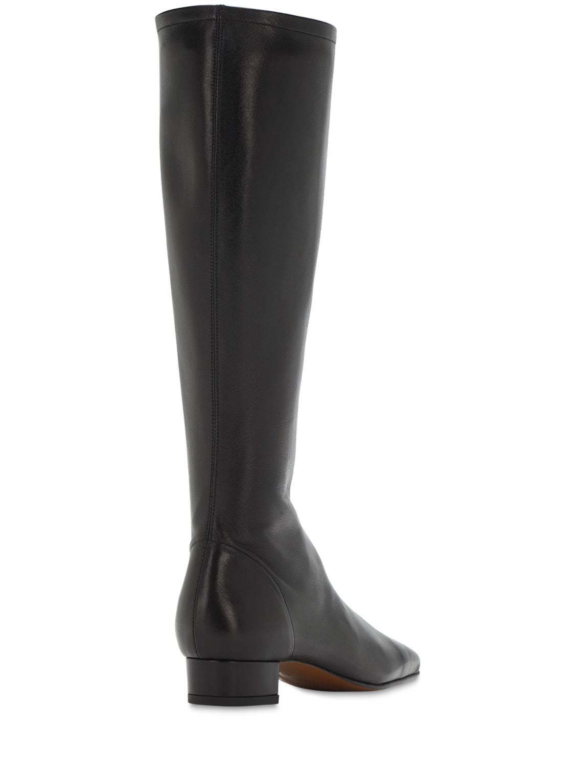 Shop By Far 30mm Edie Leather Tall Boots In Black