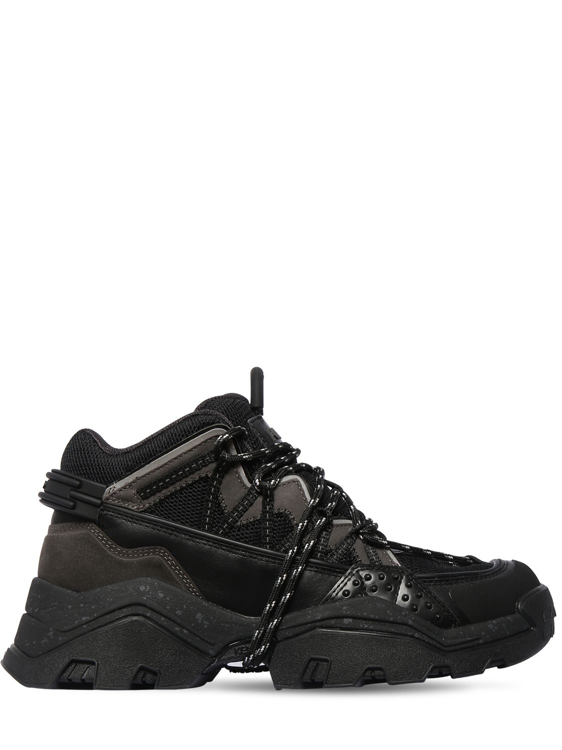 Kenzo | Women 40mm Mesh & Leather Sneakers Black 38 - FA62SN300L69-99