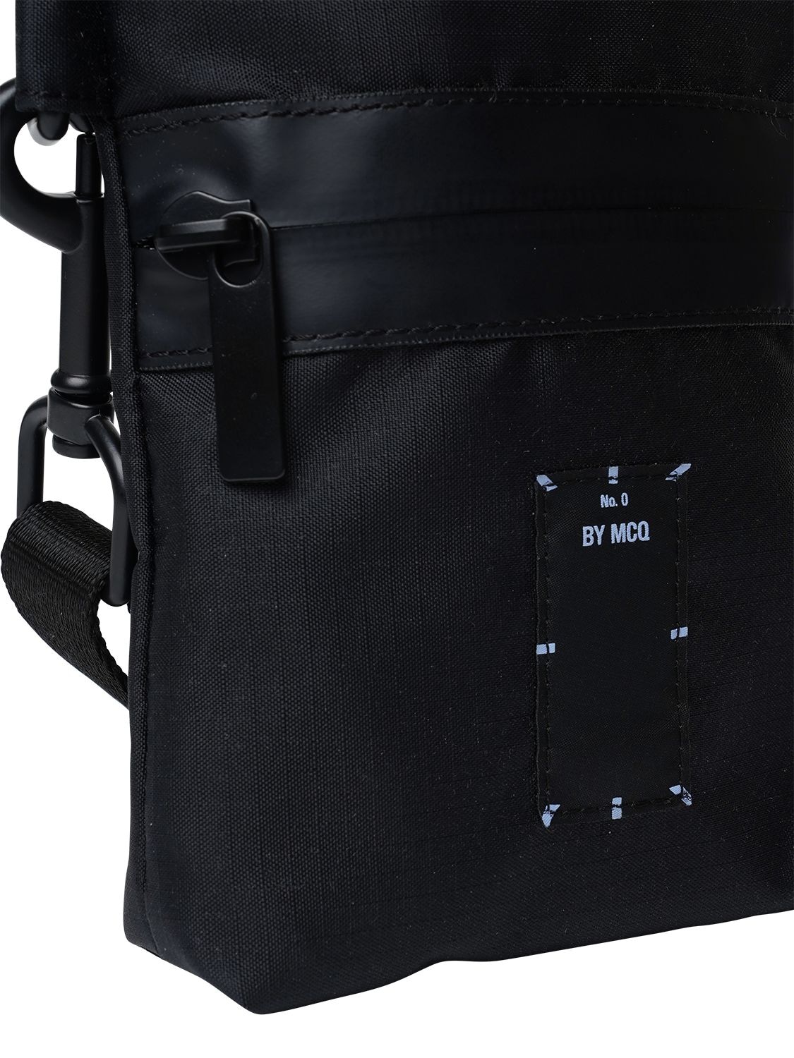 Mcq By Alexander Mcqueen Icon Zero Logo Nylon Crossbody Bag In Black