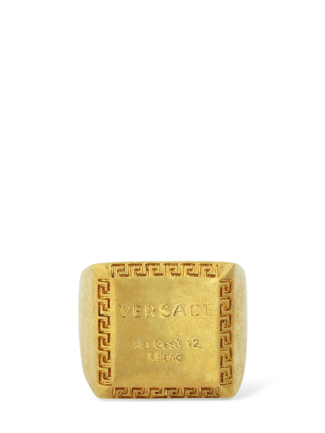 Versace Vintage Trilogy Thick Ring In Gold