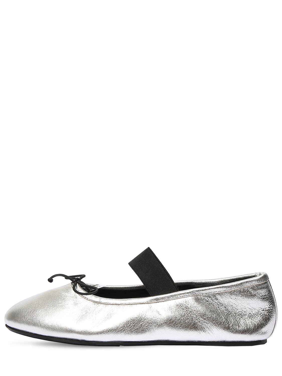 MARNI 10毫米金属色皮革芭蕾平底鞋,72I819003-MDBOMJA1