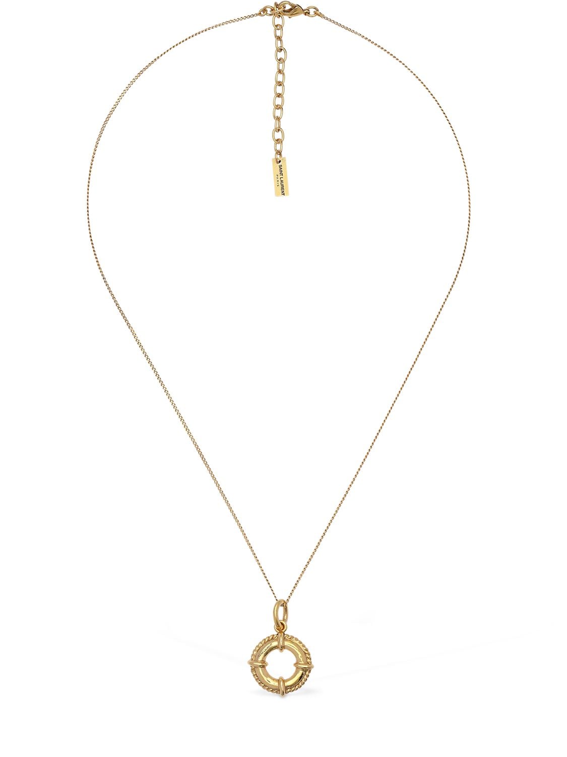 Saint Laurent Rond Marin Charm Short Necklace In Gold