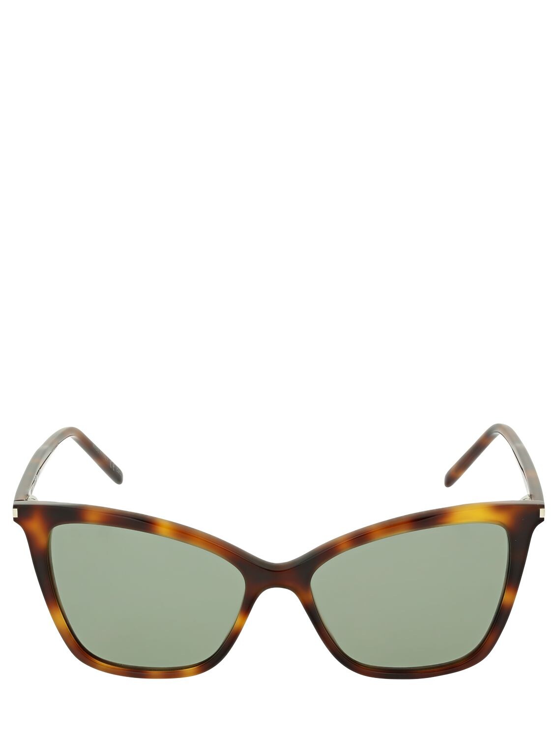 Saint Laurent Sl 384 Thin Acetate Cat-eye Sunglasses In Havana,green
