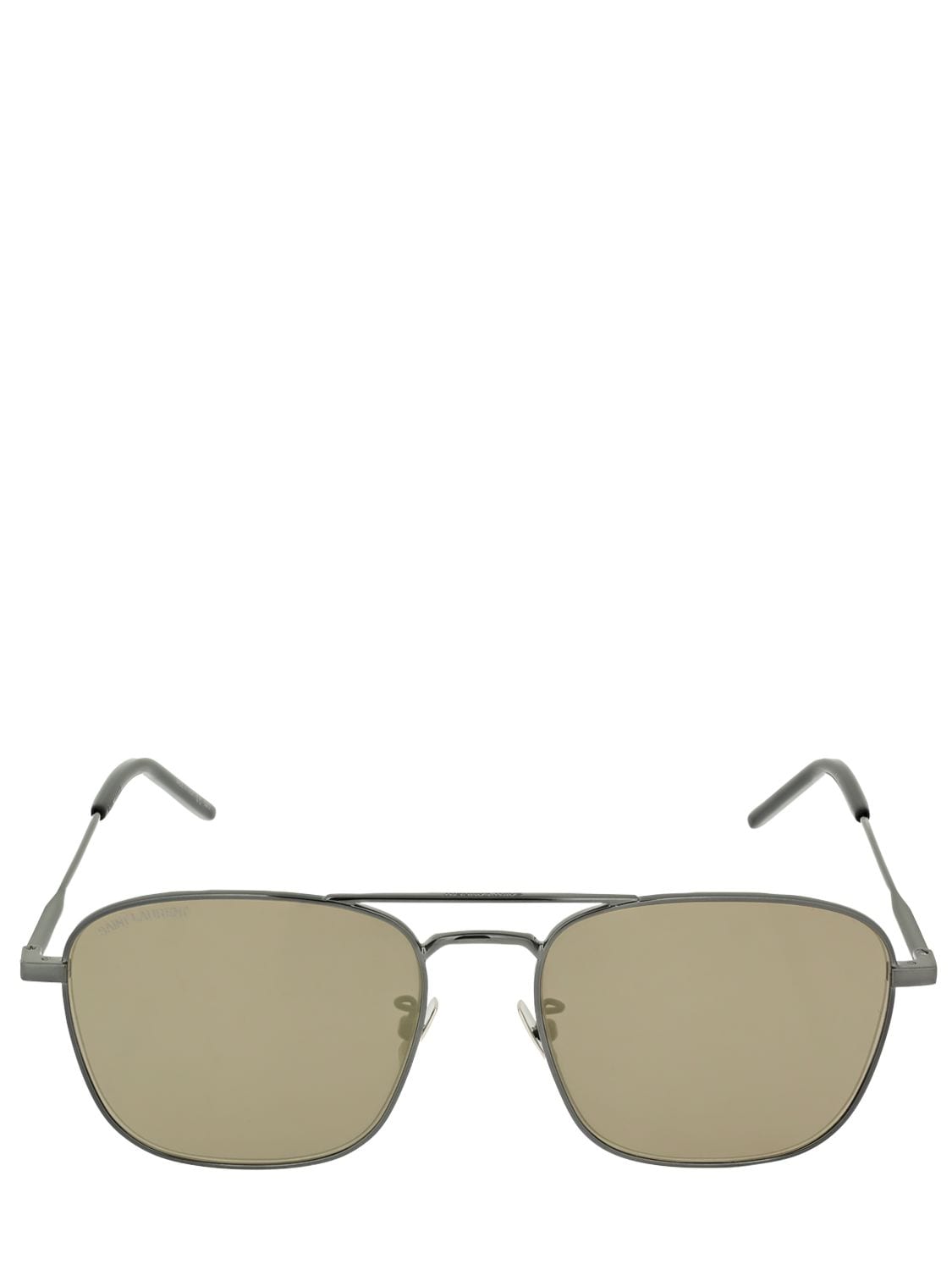 Saint Laurent Sl 309 Navigator Metal Sunglasses In Silver,mirror