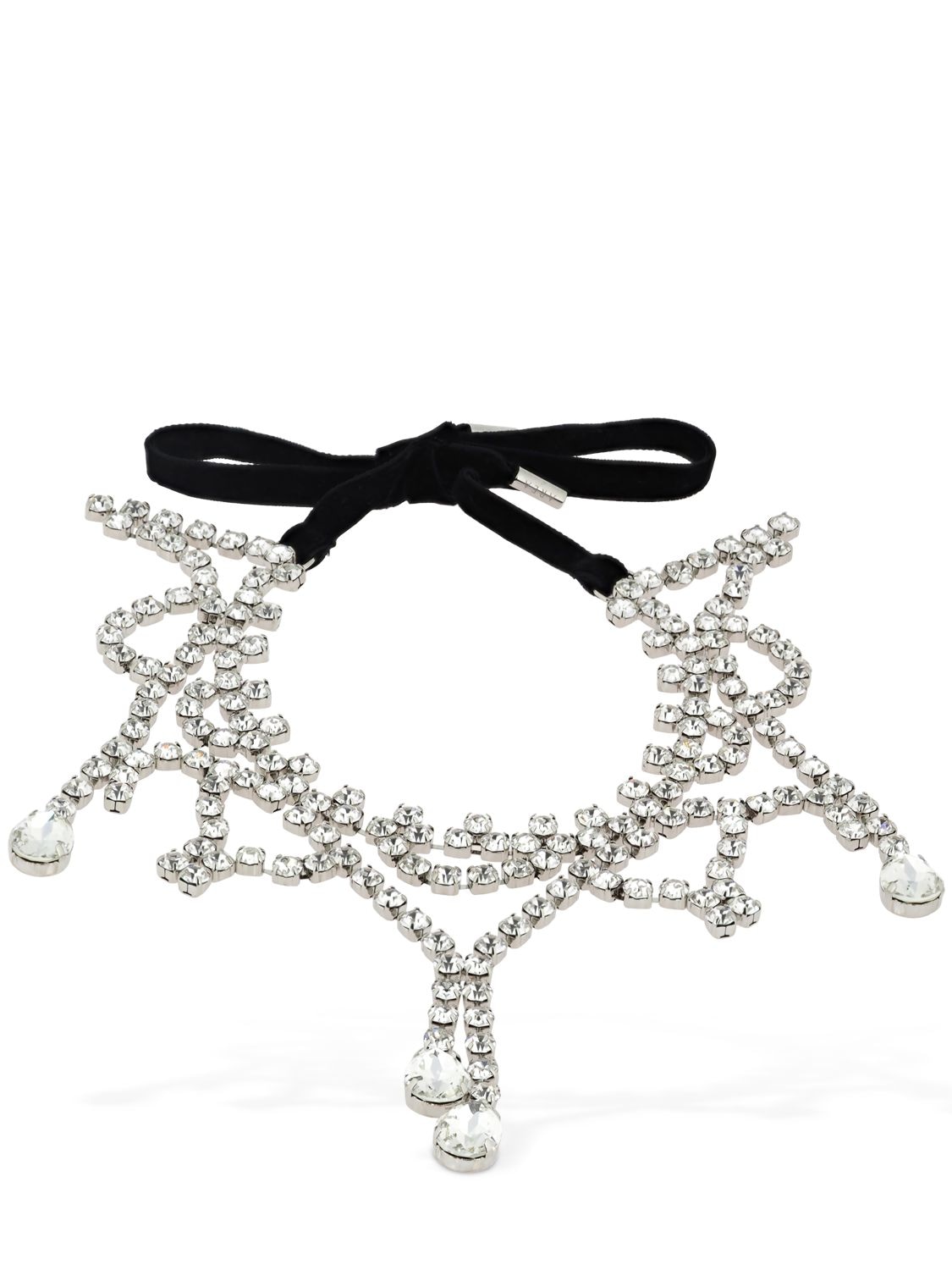 Area Butterfly Crystal Embellished Choker In Silver
