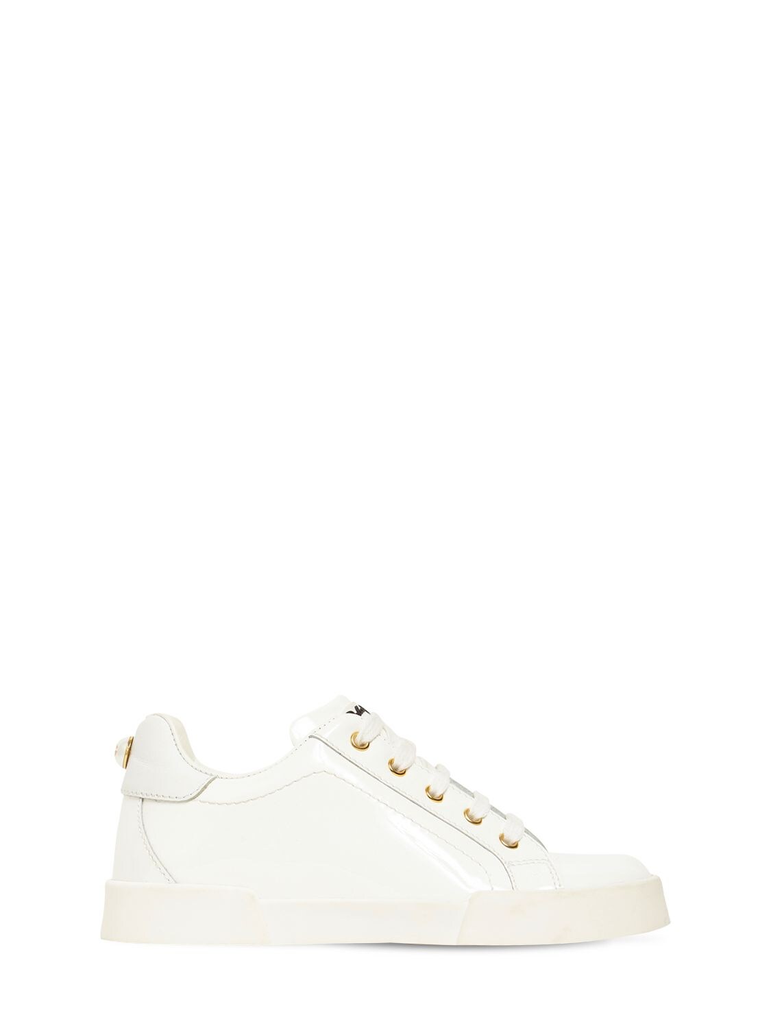 DOLCE & GABBANA PATENT LEATHER LACE-UP SNEAKERS,72I8YQ026-ODAWMDE1