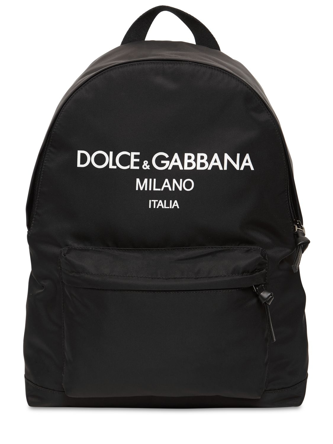 Dolce & Gabbana Kids' Logo Print Nylon Backpack In Black