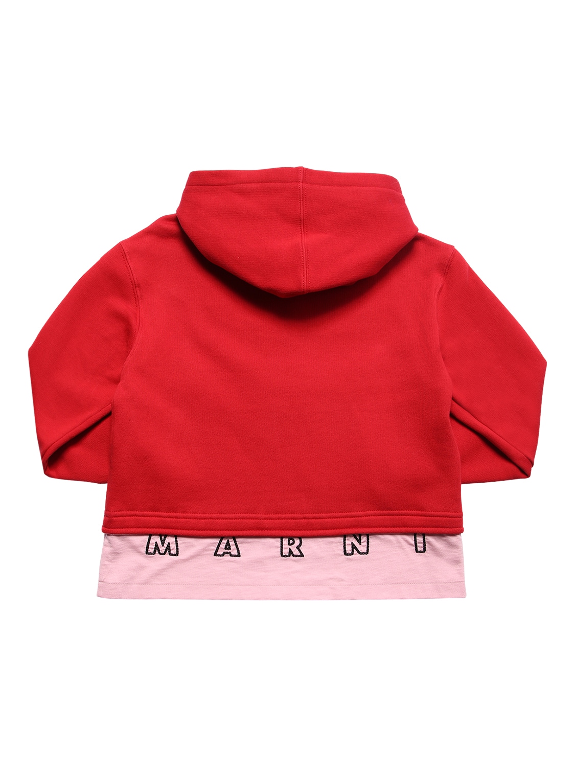 Marni Junior Kids' Cotton Zip-up Sweatshirt Hoodie In Red