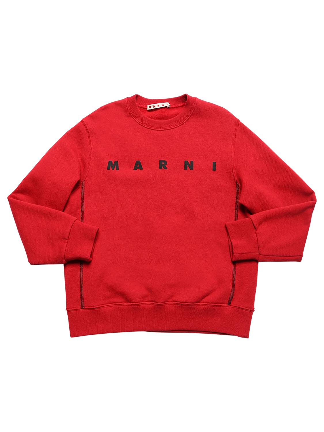 Marni Junior Kids' Logo Print Cotton Sweatshirt In Red