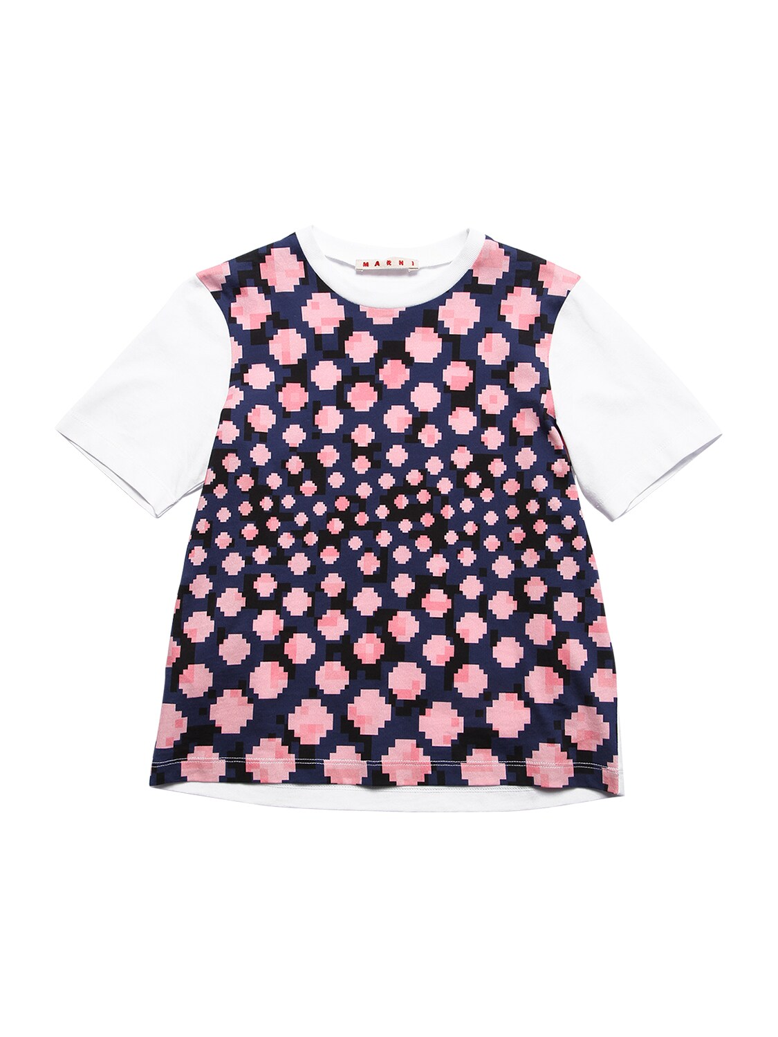 Marni Junior Kids' Pixel Print Cotton Jersey T-shirt In Multicolor