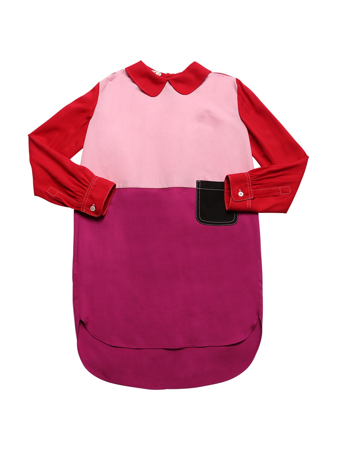 Marni Junior Kids' Color Block Viscose Dress In Multicolor