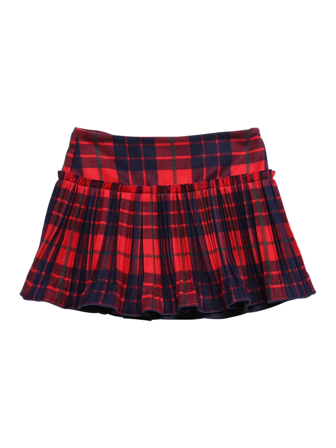 Il Gufo Checked Stretch-twill Skirt In Red,blue