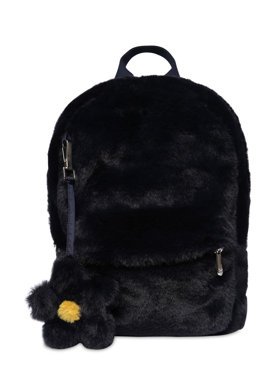 Il Gufo Kids' Faux Fur Backpack In Blue