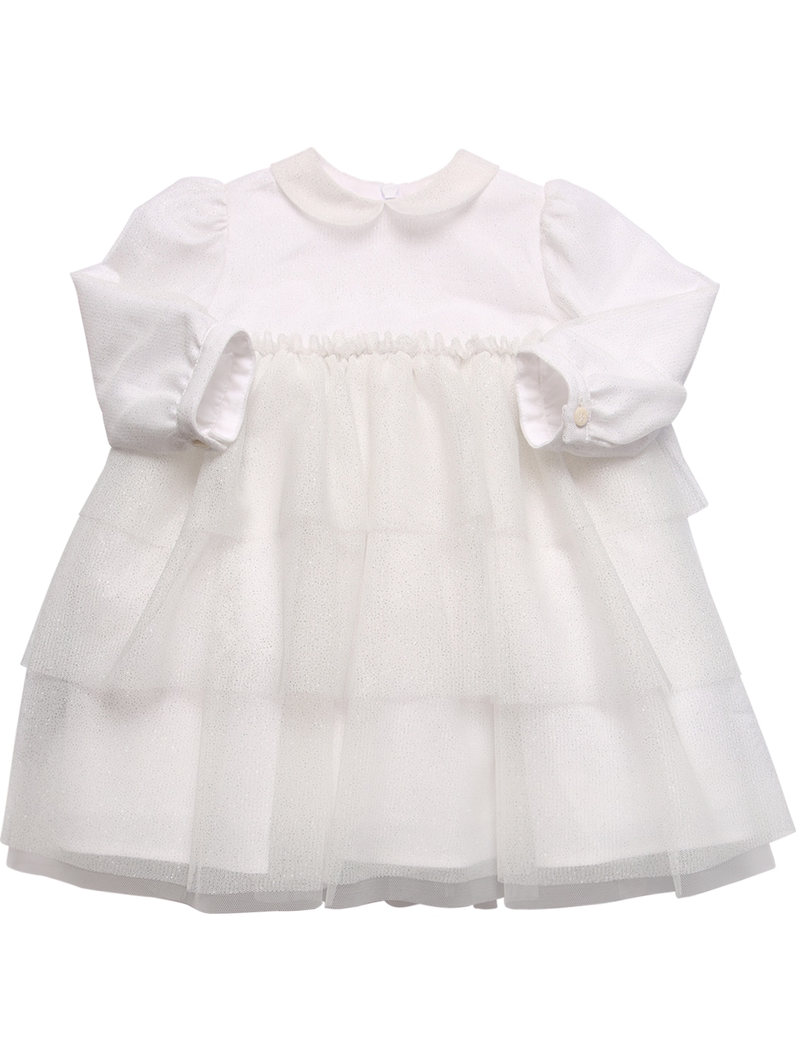 Il Gufo Kids' Stretch Tulle Dress In White