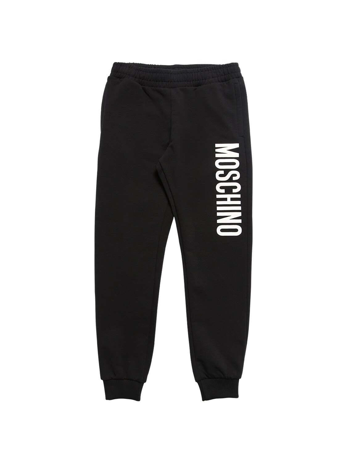 MOSCHINO LOGO PRINTED COTTON SWEATPANTS,72I8ZK003-NJAXMDA1