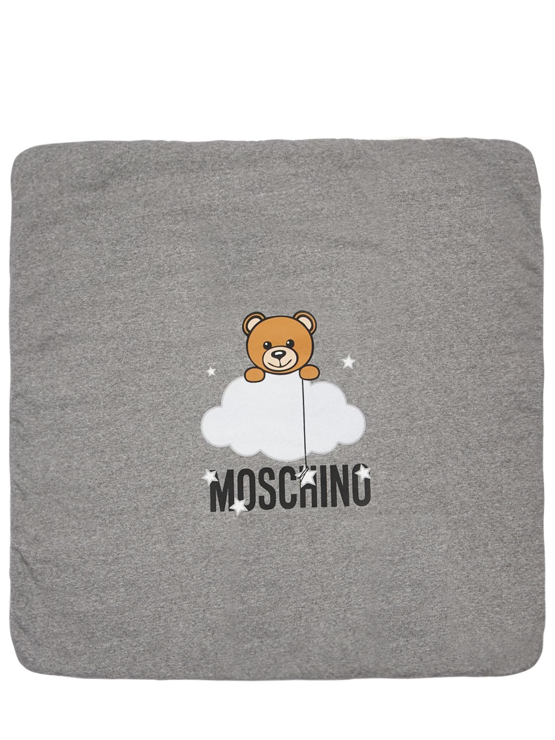 Moschino Kids' Padded Jersey Blanket In Grey