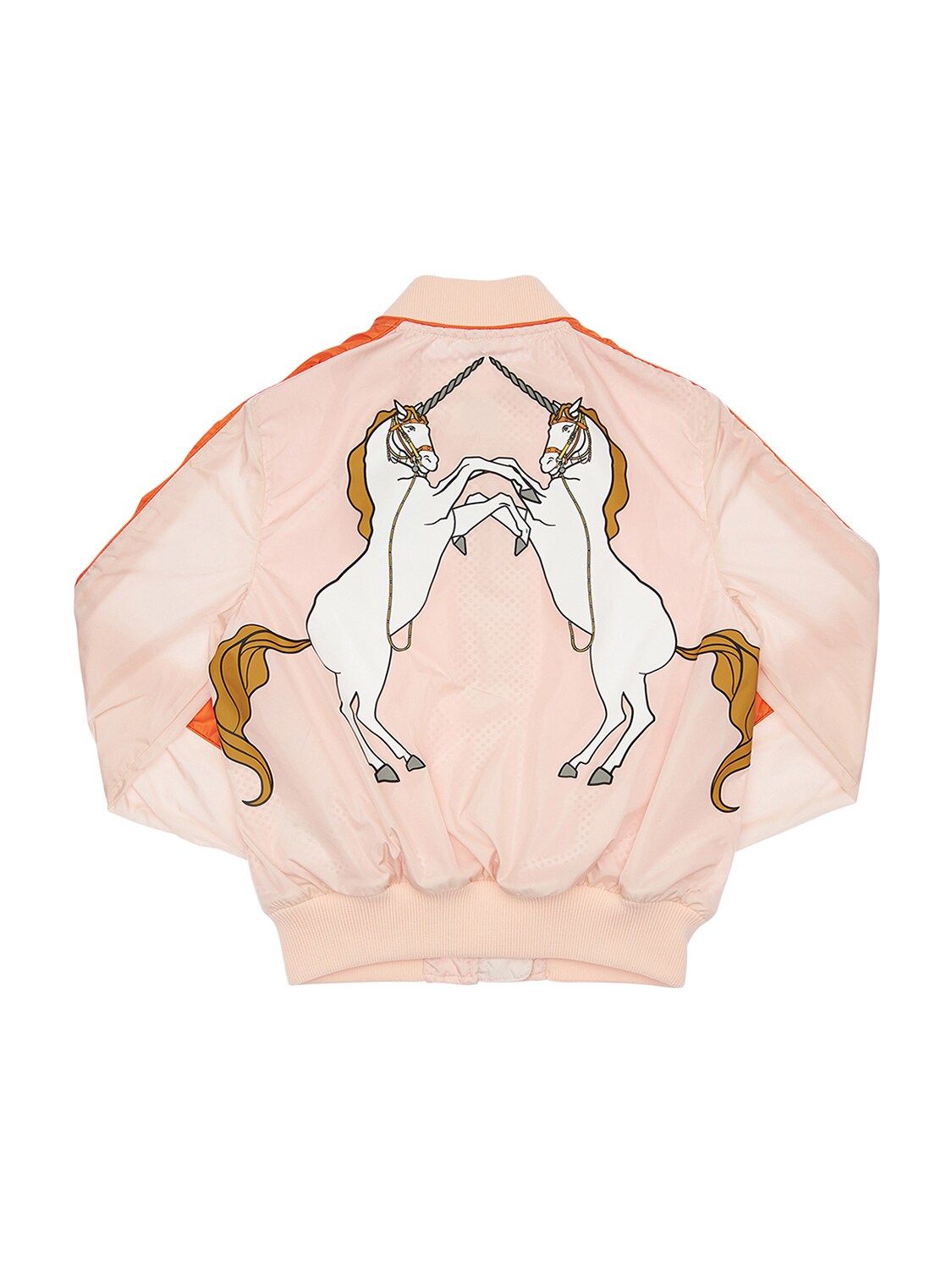 Burberry Kids' Unicorn Print Satin Bomber Jacket In Pink