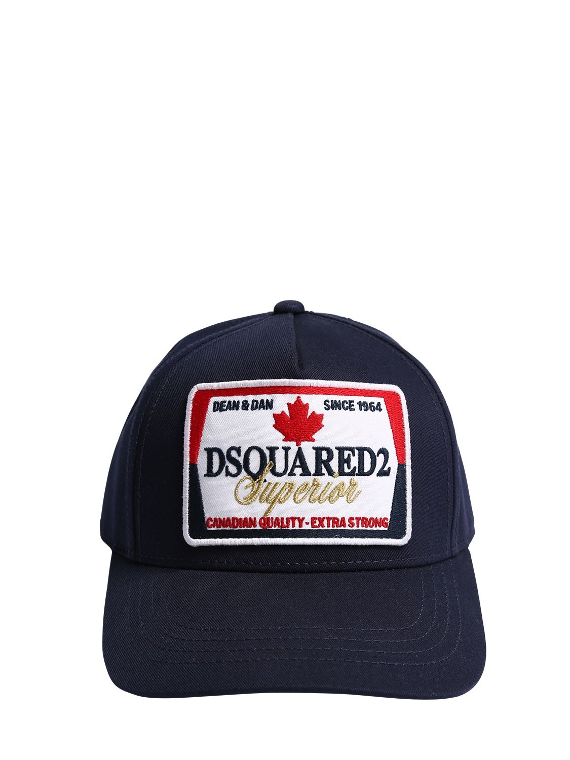 Dsquared2 Kids' Logo Patch Gabardine Baseball Hat In Navy