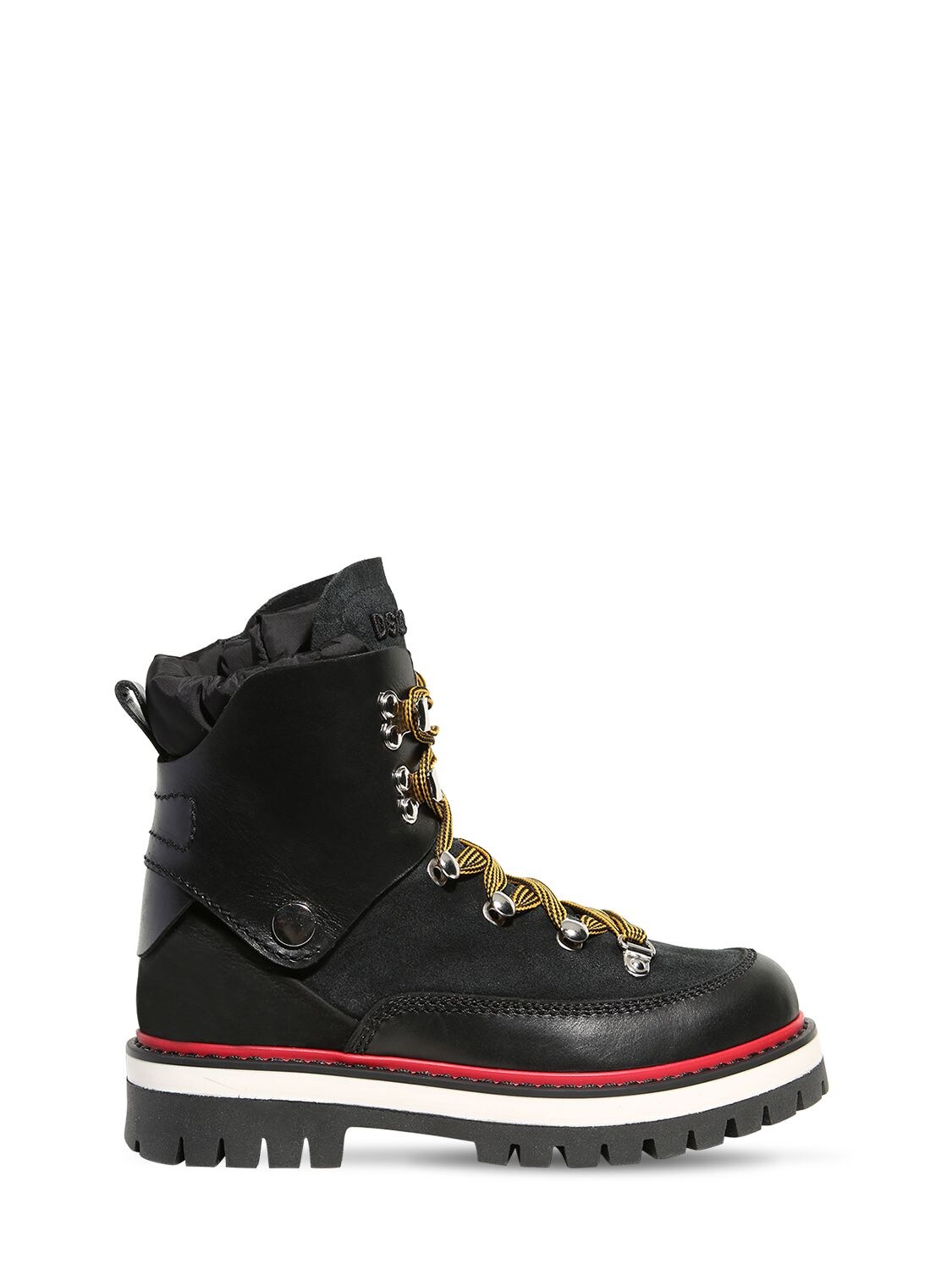 Dsquared2 Kids' Leather & Suede Boots In Black