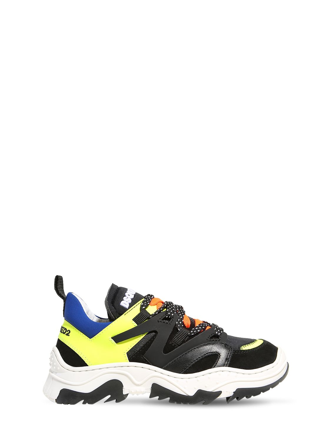 Neoprene & Leather Lace-up Sneakers