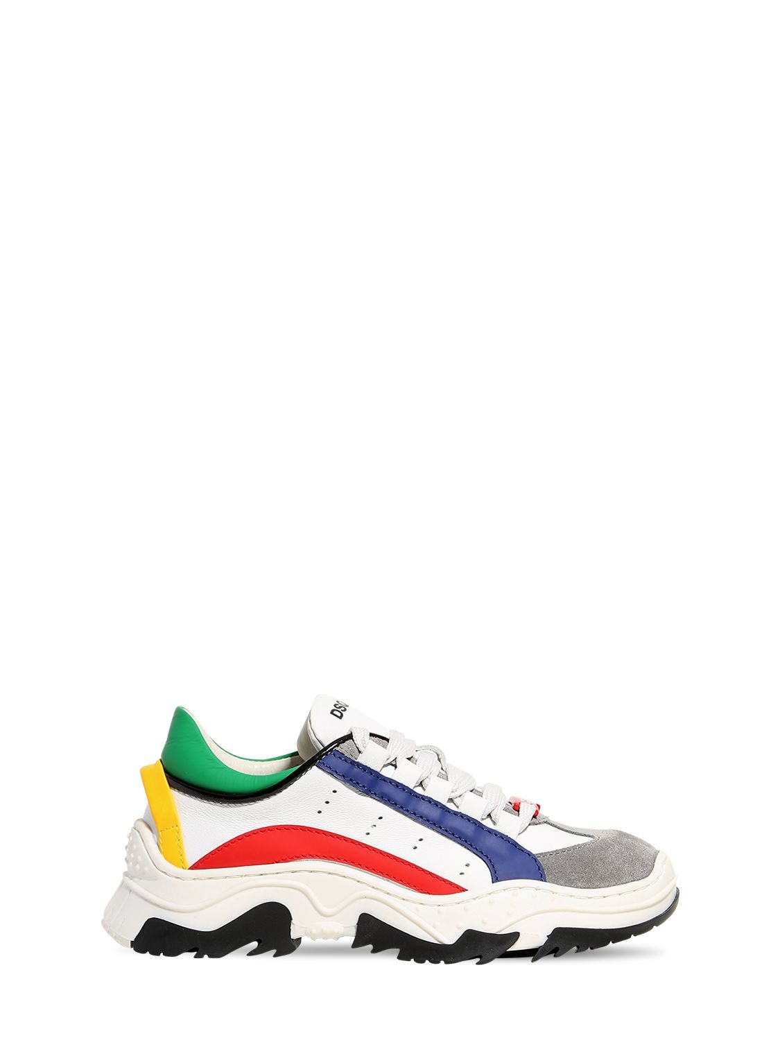 DSQUARED2 SUEDE & LEATHER LACE-UP SNEAKERS,72I91X069-VKFSIDE1