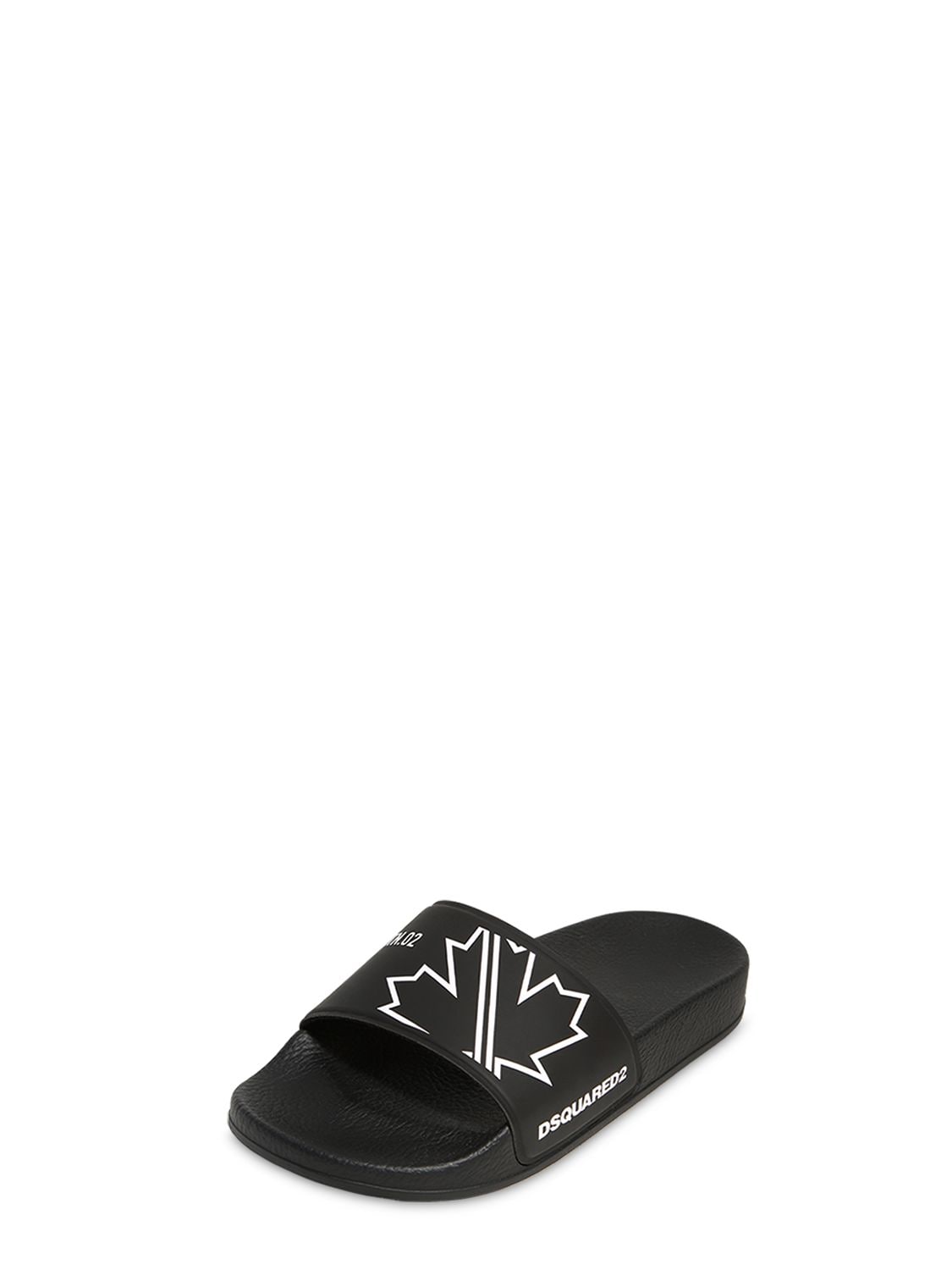 Dsquared2 Kids' Printed Slide Sandals In Black