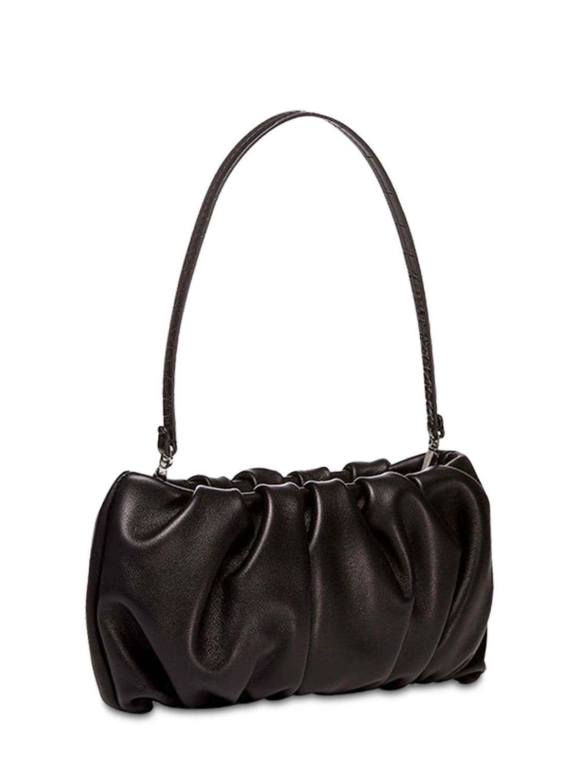 Shop Staud Bean Leather Shoulder Bag In Black