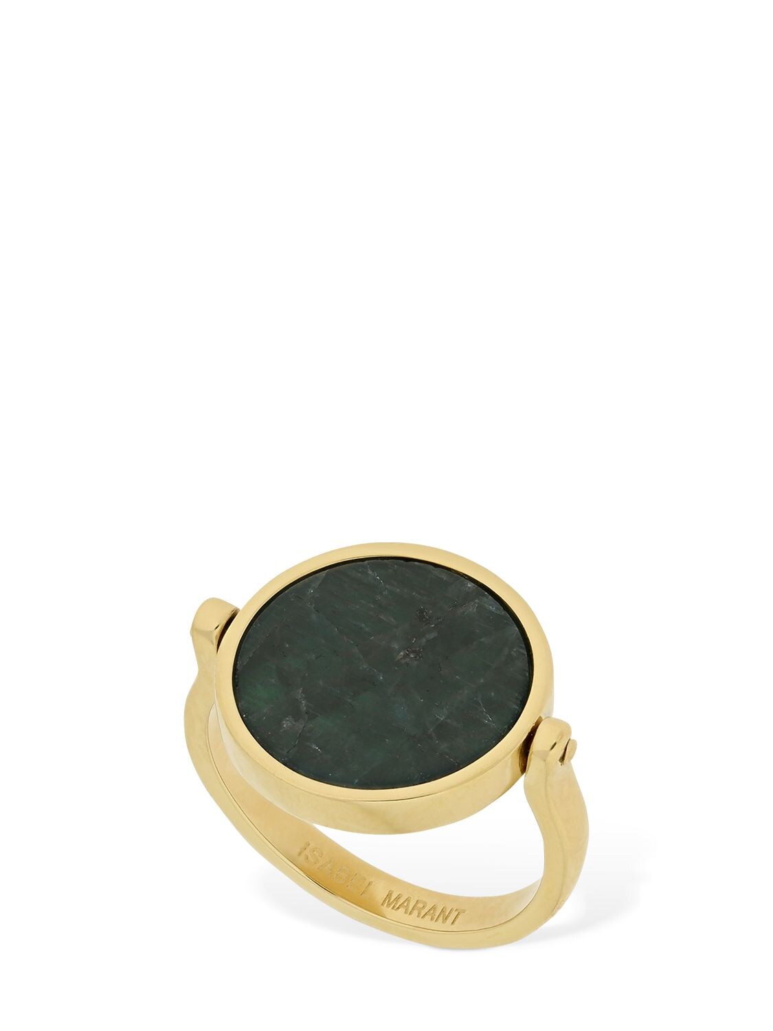 Isabel Marant Julius Moving Stone Ring In Gold,green