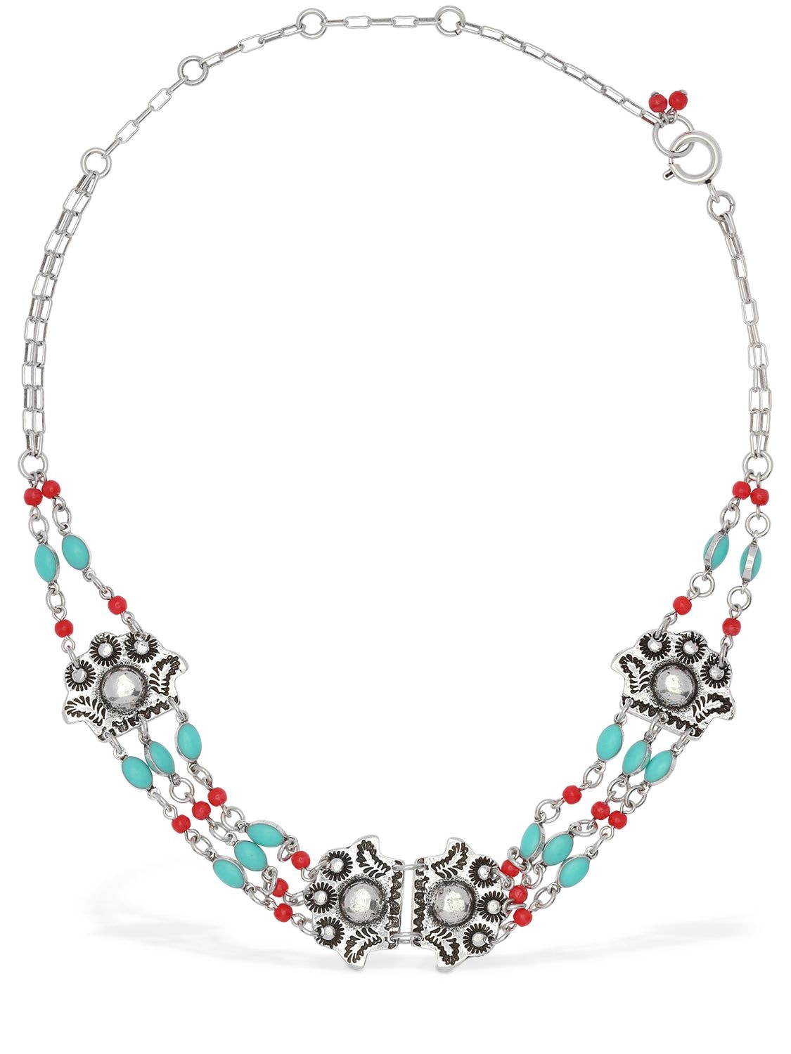 Isabel Marant Besame Collar Necklace In Silver,multi