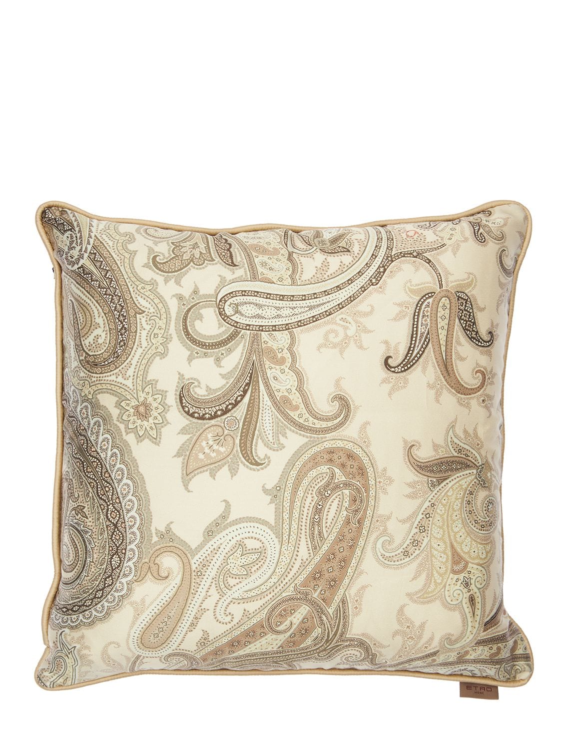 Etro Argan Large Cotton Pillow In Brown,beige