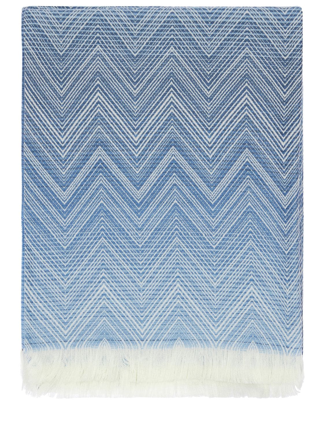 Missoni Home Collection Timmy Wool Fringe Throw In Blue