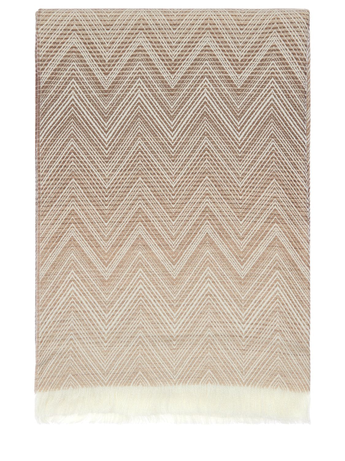 Missoni Home Collection Timmy Wool Fringe Throw In Beige