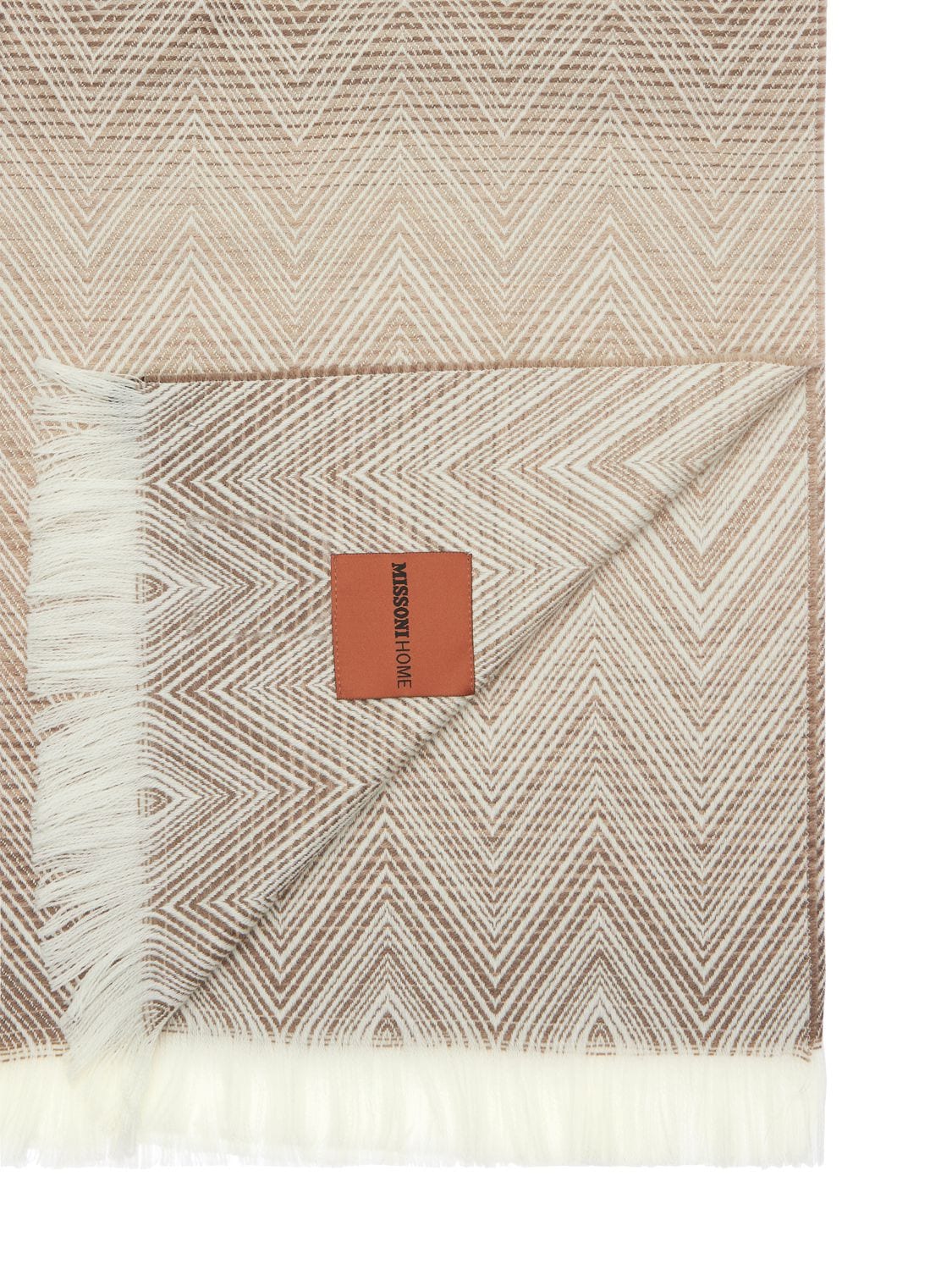 Shop Missoni Home Collection Timmy Fringed Wool Throw In Beige