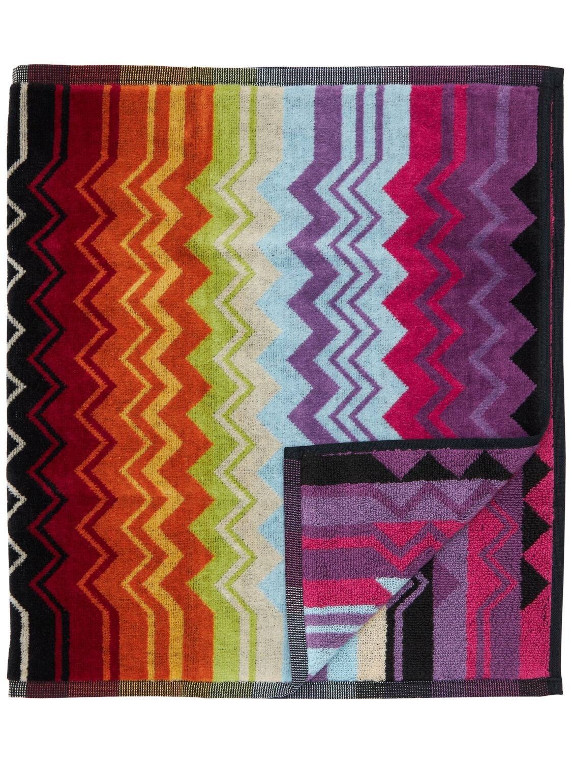 Shop Missoni Home Collection Set Of 2 Giacomo Cotton Towels In Multicolor
