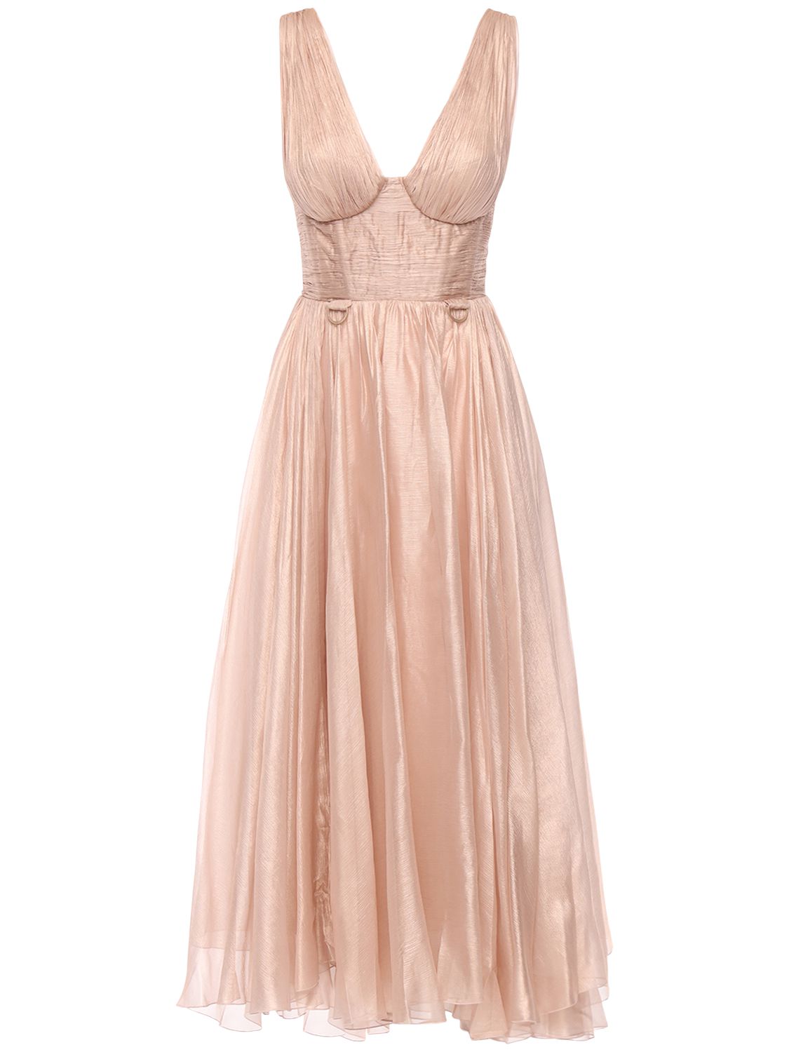 Sorena Metallic Silk Midi Dress