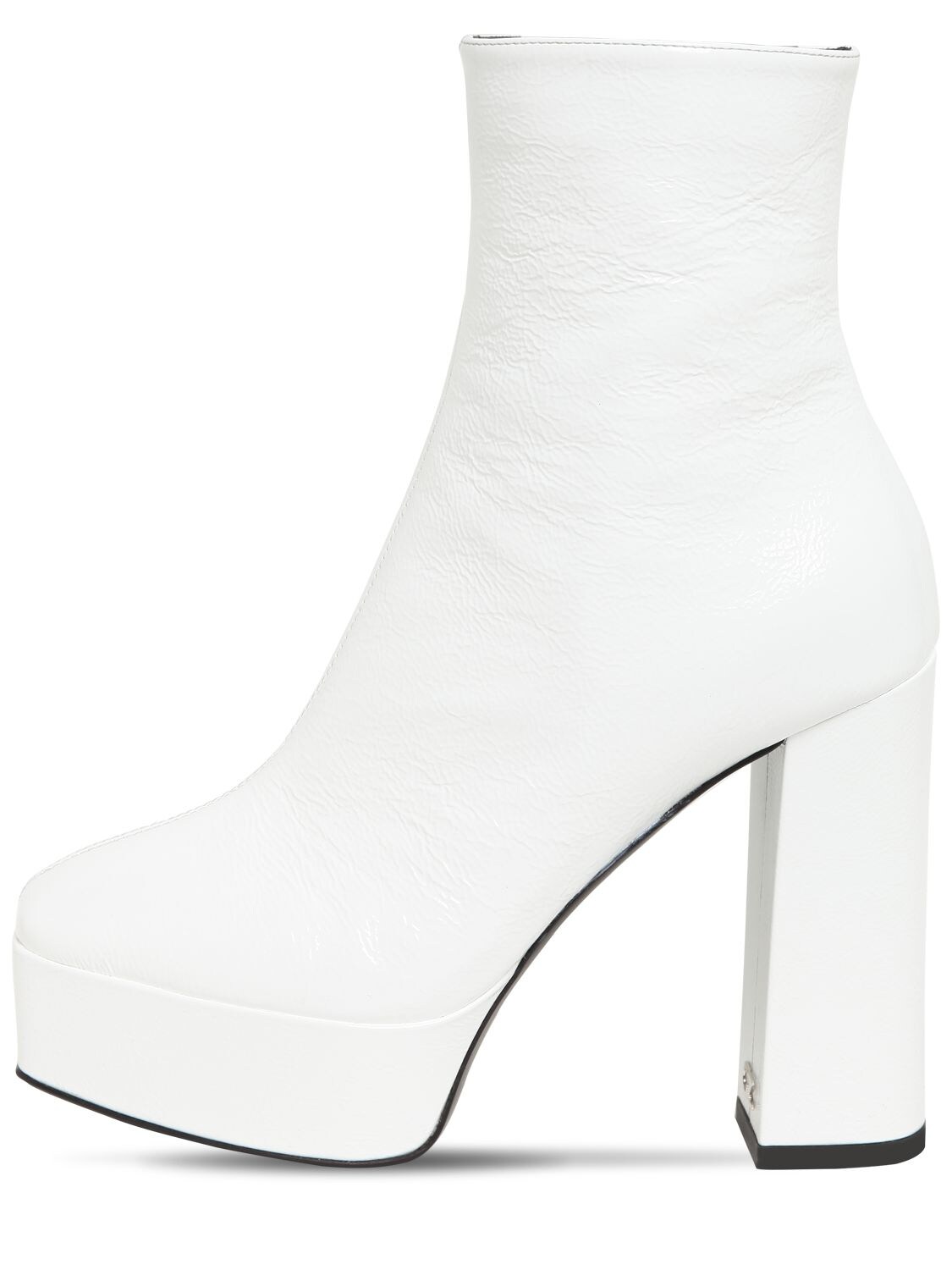 GIUSEPPE ZANOTTI 120MM PATENT LEATHER ANKLE BOOTS,72IA5O008-MDAZ0